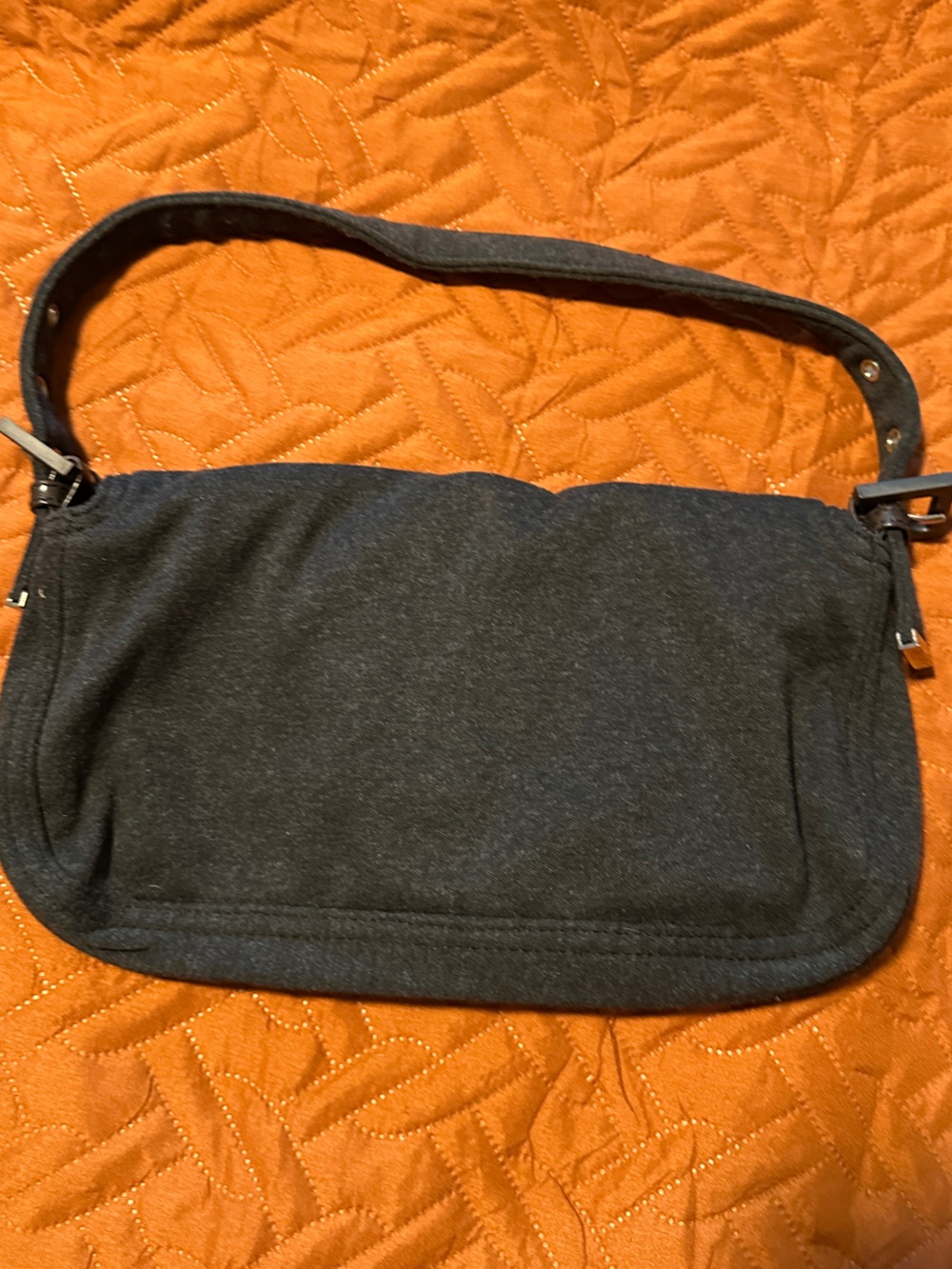 Vintage Fendi Baguette Shoulder Bag Dark Gray - Picture 10 of 10